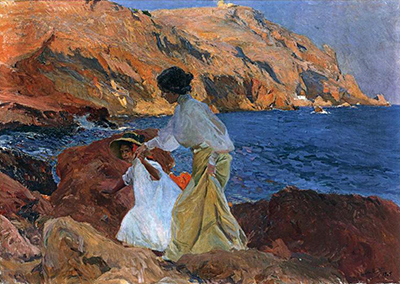 Clotilde and Elena on the Rocks at Javea Joaquin Sorolla